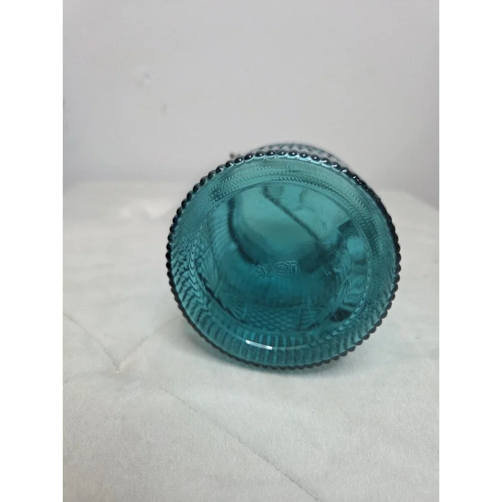 Vintage Avon Turquoise Aqua Blue 1970's Jar With Lid